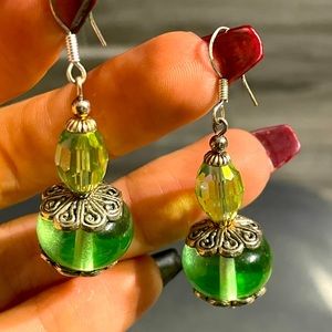 Beautiful silver and green earrings